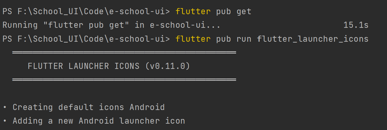 flutter launcher cmd